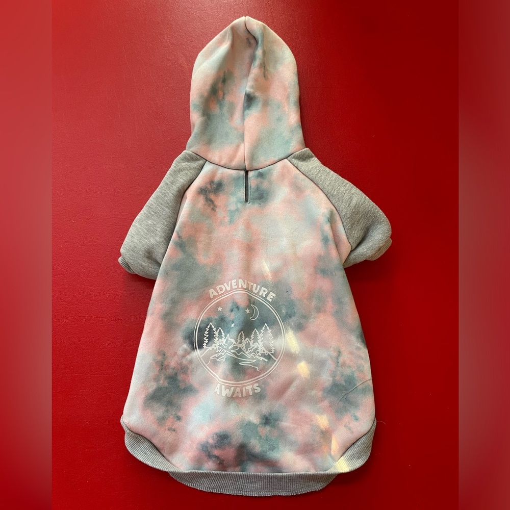Adventure Awaits Dog Hoodie Size Large